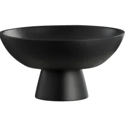 Schaal op voet - zwart mangohout - Ø32 cm