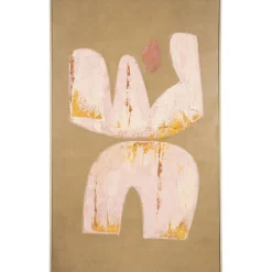 Schilderij Abstract Craft oker MDF - 115x70 cm