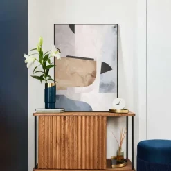 Schilderij Abstracte Illusie II - 70 x 50cm - Beige