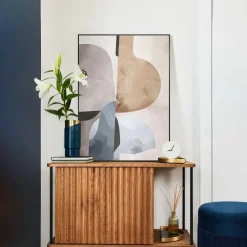 Schilderij Abstracte Illusie I - 70 x 50cm - Beige