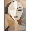 Schilderij Abstracte vrouw - 70 x 50cm - Bruin