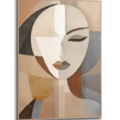 Schilderij Abstracte vrouw - 70 x 50cm - Bruin