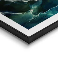 Schilderij Abstracte zonsopkomst - 70 x 50cm - Blauw