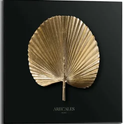 Schilderij Areca Goud - 50 x 50cm - Goudkleurig