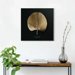 Schilderij Areca Goud - 50 x 50cm - Goudkleurig