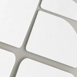 Schilderij 3D Art Abstract lichtgrijs met wit - 100 x 70cm - Wit