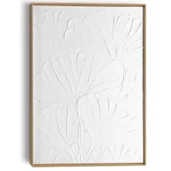 Schilderij 3D Art Flowers - 70 x 50cm - Wit