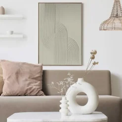 Schilderij 3D Art Knot - sage green - 70 x 50cm - Groen