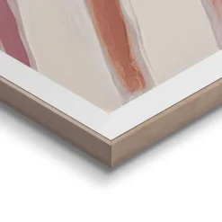 Schilderij Gestreepte vrouw - 70 x 50cm - Bruin