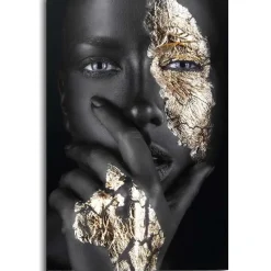 Schilderij Gouden hand - 90 x 60cm - Goudkleurig