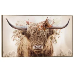 Schilderij Hooglander Bloem - 70x118 cm