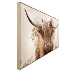 Schilderij Hooglander Bloem - 70x118 cm