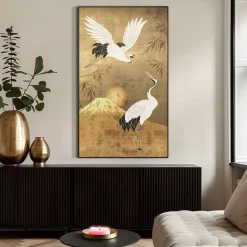 Schilderij Kraanvogel - multikleur - 118x70 cm