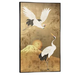 Schilderij Kraanvogel - multikleur - 118x70 cm