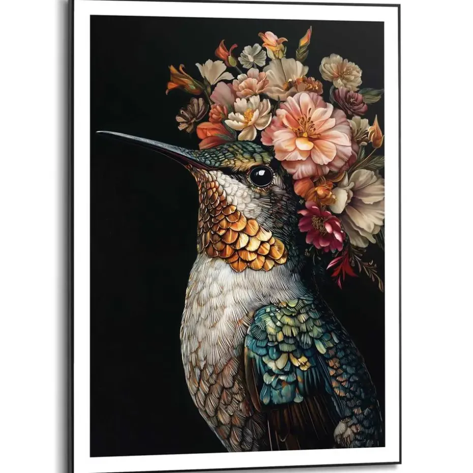 Schilderij Lovely Hummingbird - 70 x 50cm - Bont