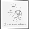 Schilderij More wine please - 50 x 50cm - Zwart-Wit