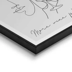 Schilderij More wine please - 50 x 50cm - Zwart-Wit