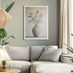 Schilderij Olijven op Vaas - 70 x 50cm - Groen