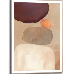 Schilderij Pebble Play - 70 x 50cm - Bruin