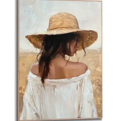Schilderij Summer Lady - 70 x 50cm - Beige