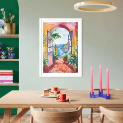 Schilderij Zomers balkon - 70 x 50cm - Bont