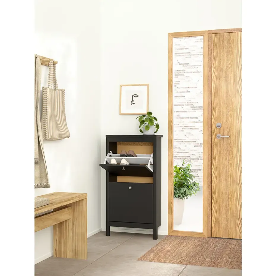 Schoenenkast Madeira - zwart - 102,9x53,8x24,6 cm