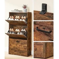 Schoenenkast: Opbergkast van 3 niveaus, 18 paar