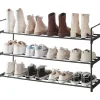 Schoenenrek - stapelbaar - 92x54x30 cm - zwart