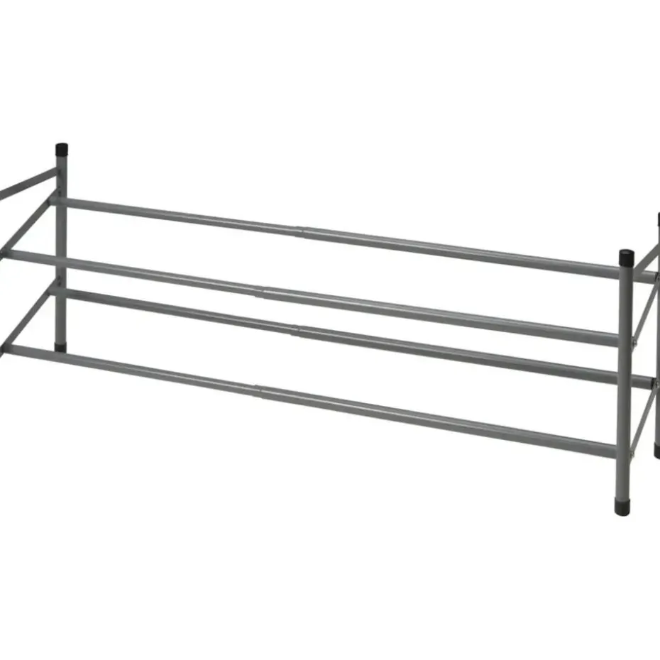 Schoenenrek - uitschuifbaar - RVS - 2-laags - 35 x 23 x 61 cm