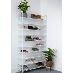 Schoenenrek voor 50 paar - Wit - 10 etages