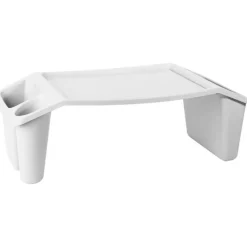 Schoottafel/dienblad - wit - kunststof - 60 x 31 x 20 cm