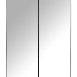 Schuifdeurkast Bergamo met spiegeldeuren - antraciet - 221x178,5x66,6 cm