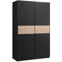 Schuifdeurkast Genua - antraciet/eikenkleur - 204x122x60 cm