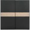 Schuifdeurkast Genua - antraciet/eikenkleur - 204x200x60 cm