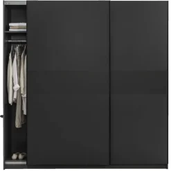 Schuifdeurkast Genua - antraciet - 204x200x60 cm