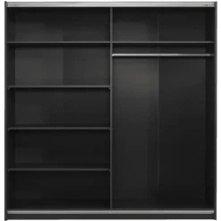 Schuifdeurkast Genua - antraciet - 204x200x60 cm