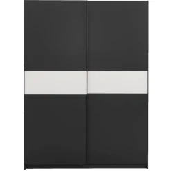 Schuifdeurkast Genua - antraciet/wit - 204x150x60 cm