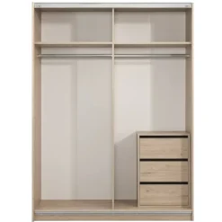 Schuifdeurkast Genua - eikenkleur/antraciet - 204x150x60 cm