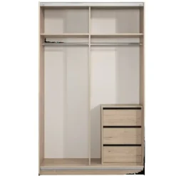 Schuifdeurkast Genua - eikenkleur - 204x122x60 cm