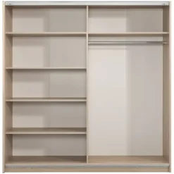 Schuifdeurkast Genua - eikenkleur/antraciet - 204x200x60 cm