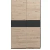 Schuifdeurkast Genua - eikenkleur/antraciet - 204x122x60 cm
