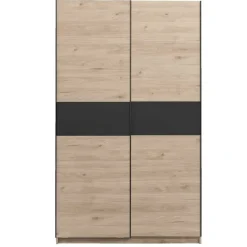 Schuifdeurkast Genua - eikenkleur/antraciet - 204x122x60 cm