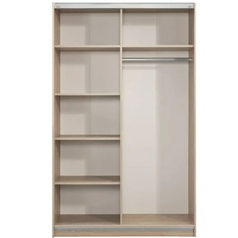 Schuifdeurkast Genua - eikenkleur/antraciet - 204x122x60 cm