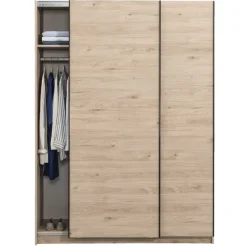 Schuifdeurkast Genua - eikenkleur - 204x150x60 cm