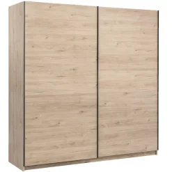 Schuifdeurkast Genua - eikenkleur - 204x200x60 cm