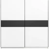 Schuifdeurkast Genua - wit/antraciet - 204x200x60 cm