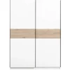 Schuifdeurkast Genua - wit/eikenkleur - 204x150x60 cm