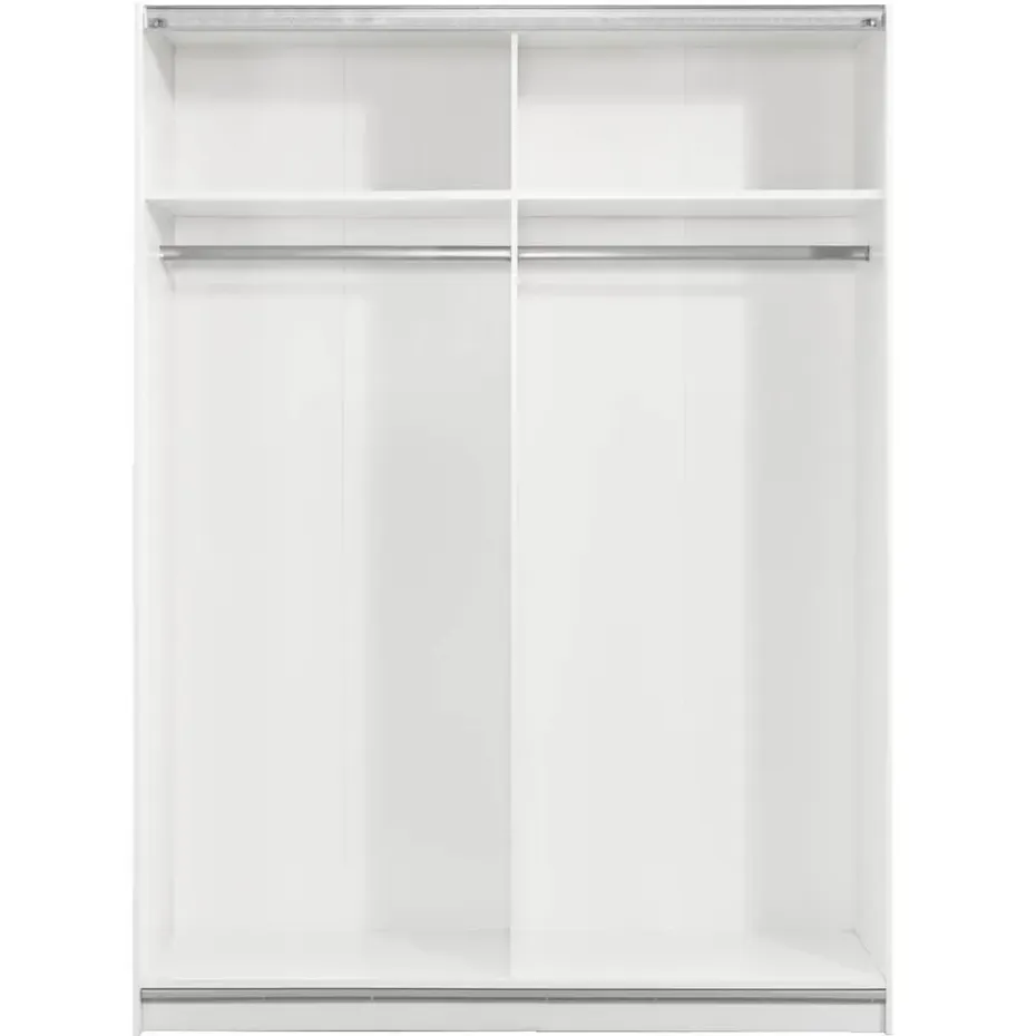 Schuifdeurkast Genua - wit/eikenkleur - 204x150x60 cm