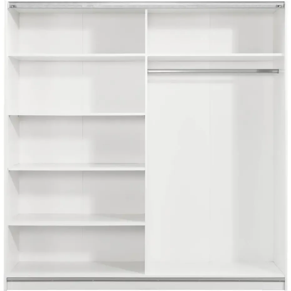 Schuifdeurkast Genua - wit/eikenkleur - 204x200x60 cm