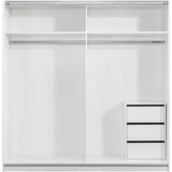 Schuifdeurkast Genua - wit/eikenkleur - 204x200x60 cm